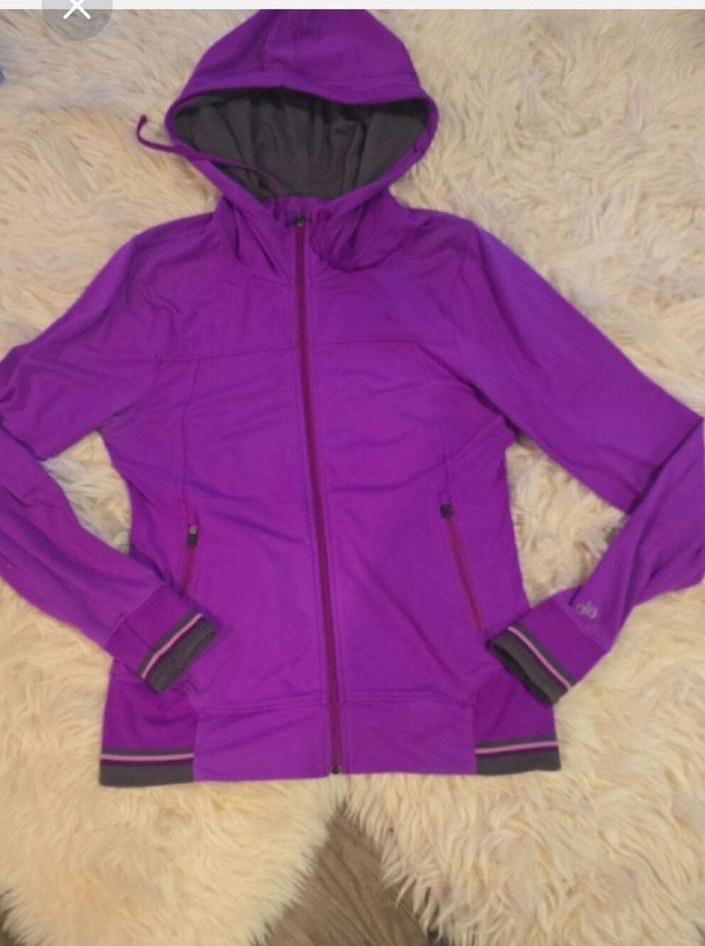 ALO Yoga Women's Violet Full-Zip Hooded Bomber Jacket